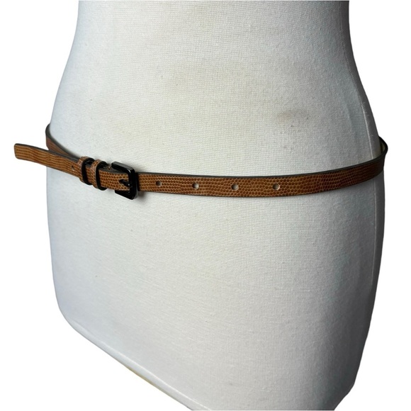 The Limited Adjustable Cognac Reptile 1/2” Wide Belt w/ Polished Nickel Buckle L - Picture 2 of 10